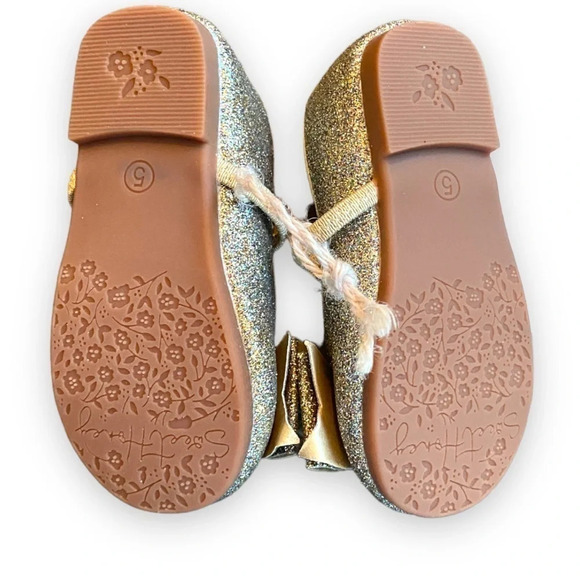 SweetHoney gold glitter ballet‎ flat big bow size 5 - Picture 6 of 7